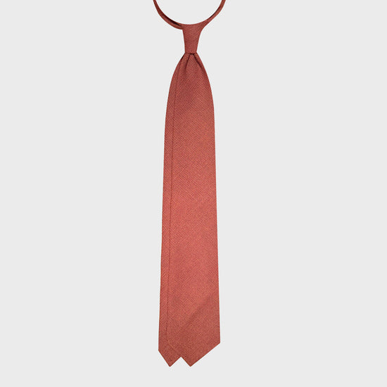 Orange Wool Hopsack Tie Handmade Italian