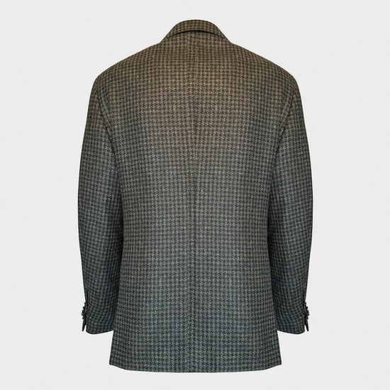 Tailoring jacket Caruso made in Italy exclusive for Wools Boutique Uomo Geneva. Discover the elegance of this jacket pied de poule pattern tweed fabric with muddy colors for your formal outfits.