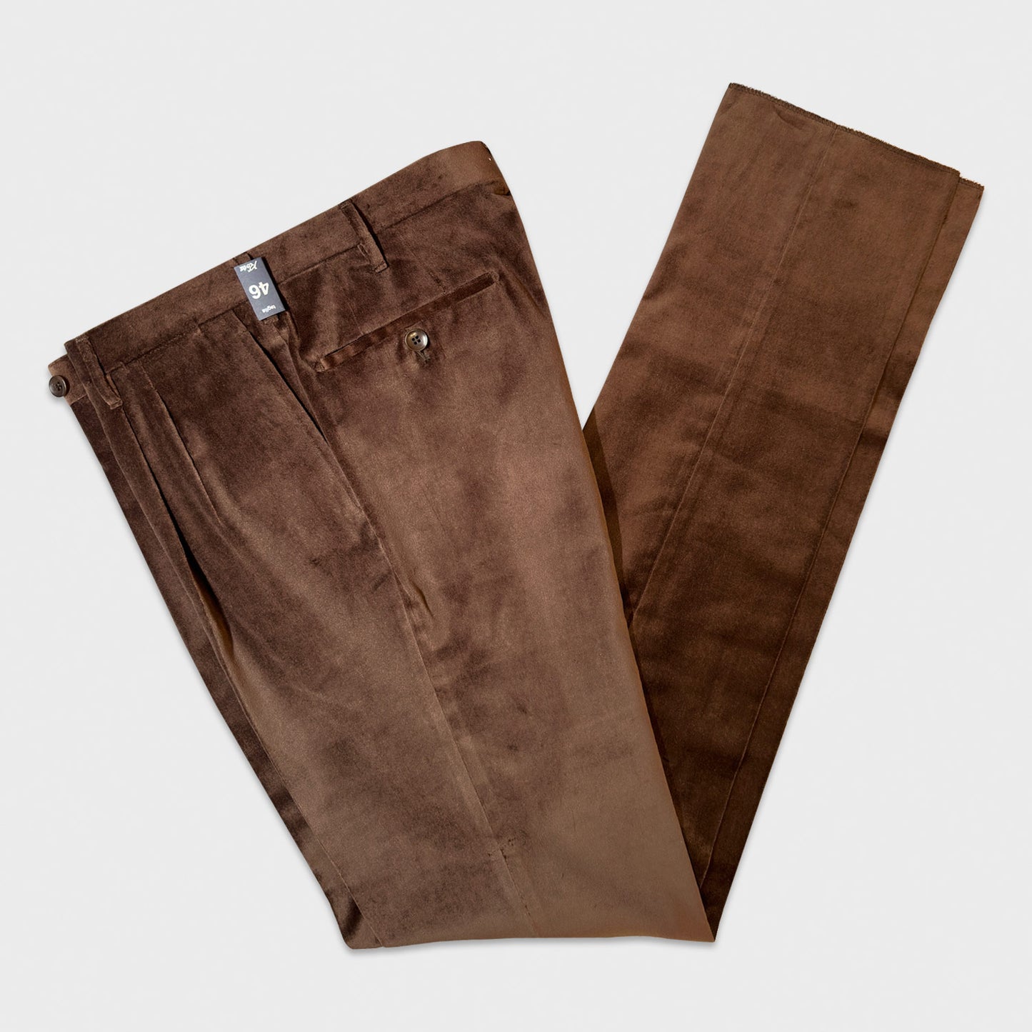Coffee Brown Velvet Cotton Tailoring Pants