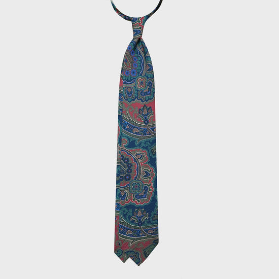 Discover the handmade silk tie with exclusive paisley pattern multicolor, made in Italy, visit the tie shop Wools Boutique Uomo in Geneva