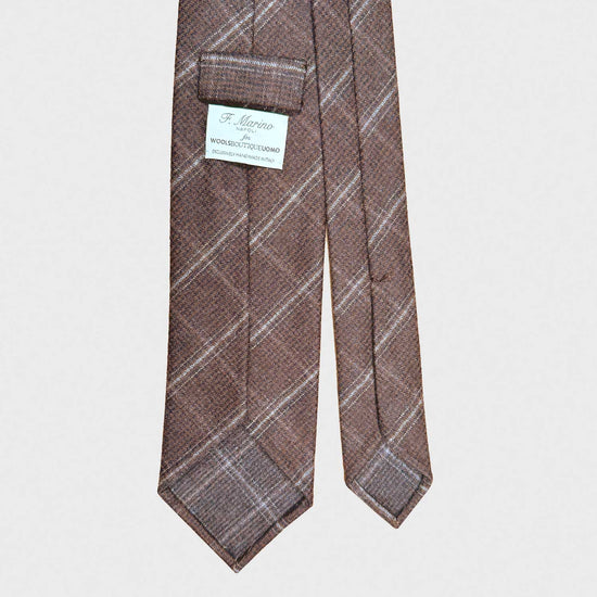 Windowpane Brown Wool Tie